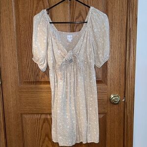 Cream Floral Mini Dress